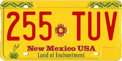 NM license plate 255TUV