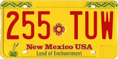 NM license plate 255TUW