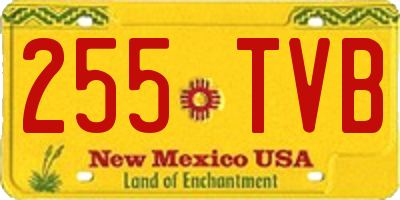 NM license plate 255TVB