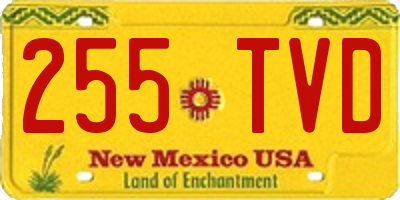 NM license plate 255TVD