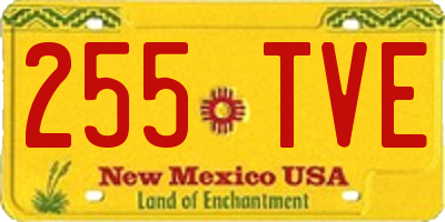 NM license plate 255TVE