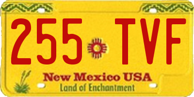 NM license plate 255TVF