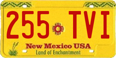 NM license plate 255TVI