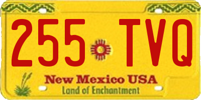 NM license plate 255TVQ