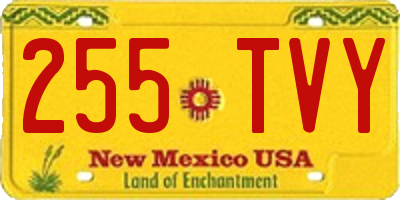 NM license plate 255TVY