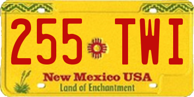 NM license plate 255TWI