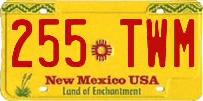 NM license plate 255TWM