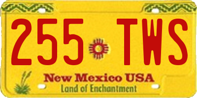NM license plate 255TWS