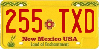 NM license plate 255TXD