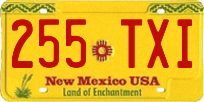 NM license plate 255TXI