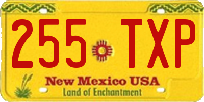 NM license plate 255TXP