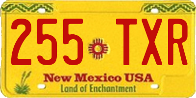 NM license plate 255TXR