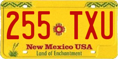 NM license plate 255TXU