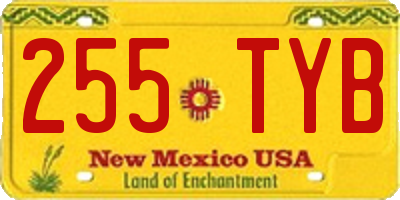 NM license plate 255TYB