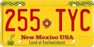 NM license plate 255TYC