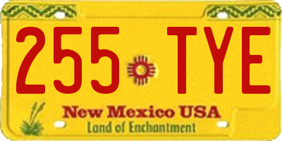 NM license plate 255TYE
