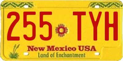 NM license plate 255TYH