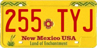 NM license plate 255TYJ