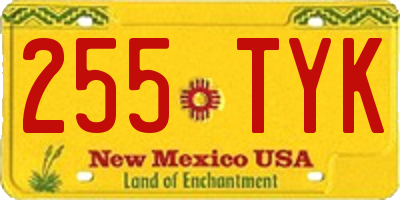 NM license plate 255TYK