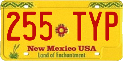 NM license plate 255TYP