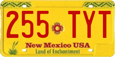 NM license plate 255TYT