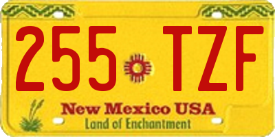 NM license plate 255TZF