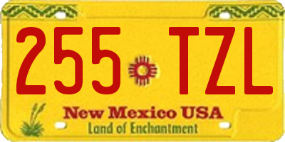 NM license plate 255TZL