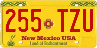 NM license plate 255TZU