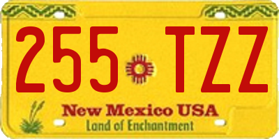 NM license plate 255TZZ