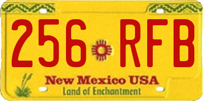 NM license plate 256RFB