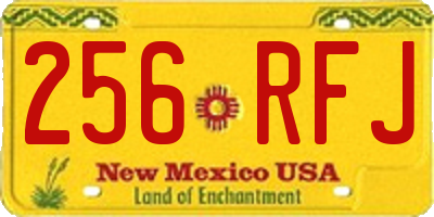 NM license plate 256RFJ