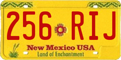 NM license plate 256RIJ