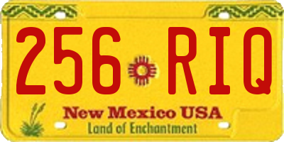 NM license plate 256RIQ