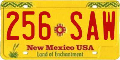 NM license plate 256SAW