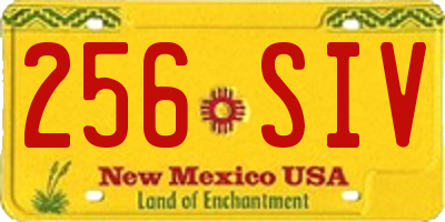 NM license plate 256SIV