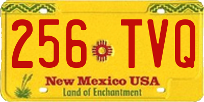 NM license plate 256TVQ