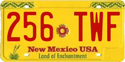 NM license plate 256TWF