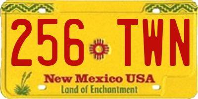 NM license plate 256TWN