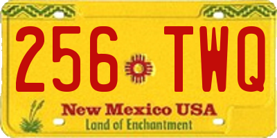 NM license plate 256TWQ