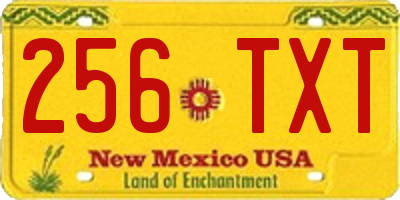 NM license plate 256TXT
