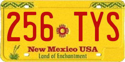 NM license plate 256TYS