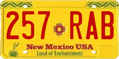 NM license plate 257RAB