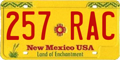 NM license plate 257RAC