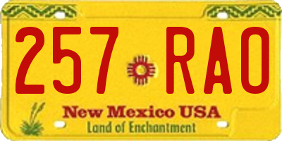 NM license plate 257RAO