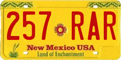 NM license plate 257RAR