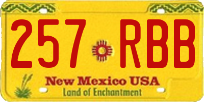 NM license plate 257RBB