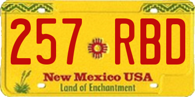 NM license plate 257RBD