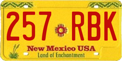 NM license plate 257RBK