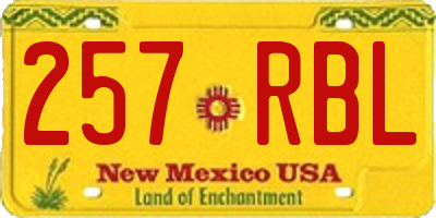 NM license plate 257RBL