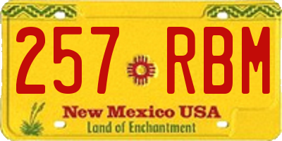 NM license plate 257RBM